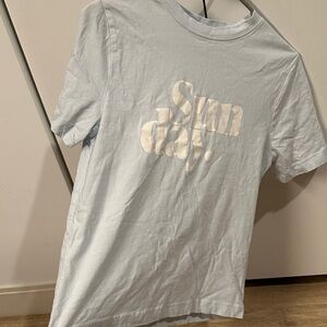 H&M Light Blue Graphic 'Sunday' Tee
